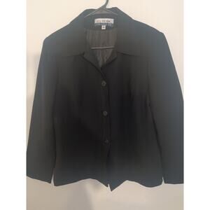 J.G. Hook Collection Black Blazer Jacket Size 10 Classic Career Polyester
